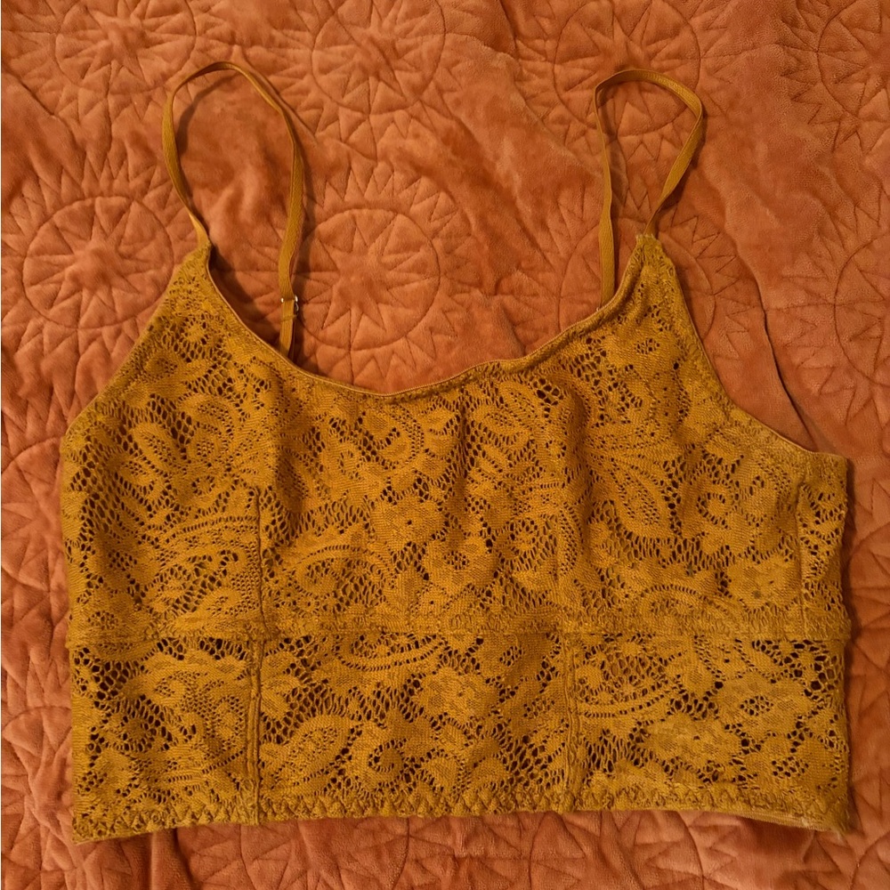 Urban Outfitters🍊Rust Orange Lace Crop Top